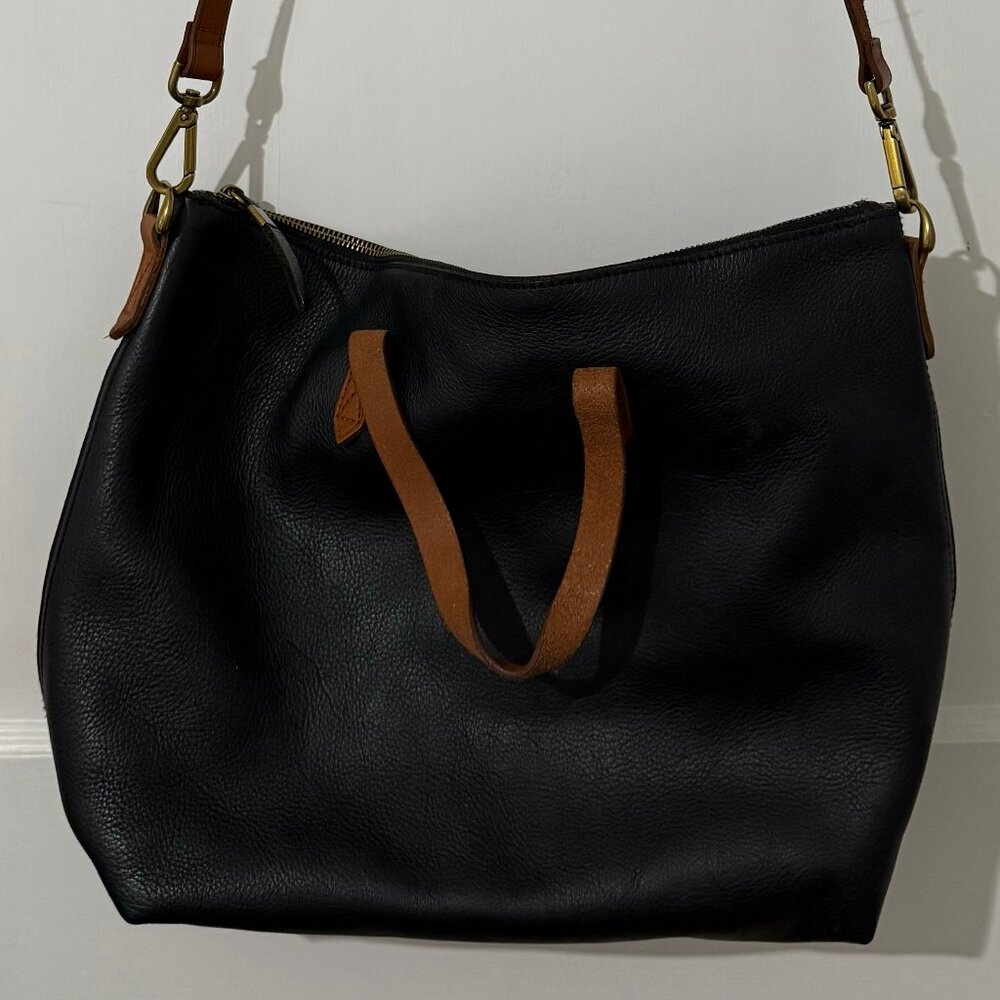 Madewell Zip-Top Medium Leather Transport Bag